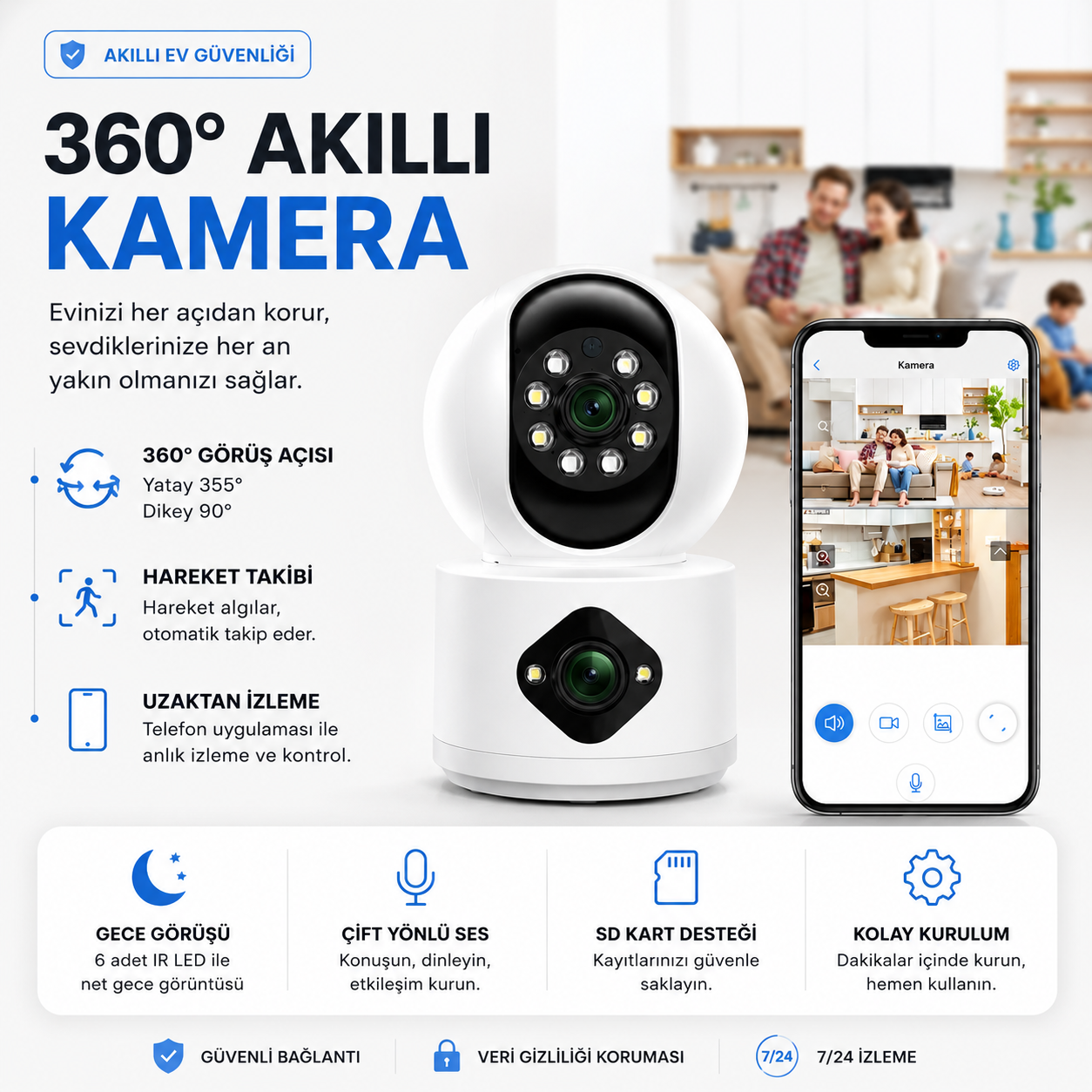 YS-13 Pro Çift Kameralı Bebek ve Pet İzleme Kamerası