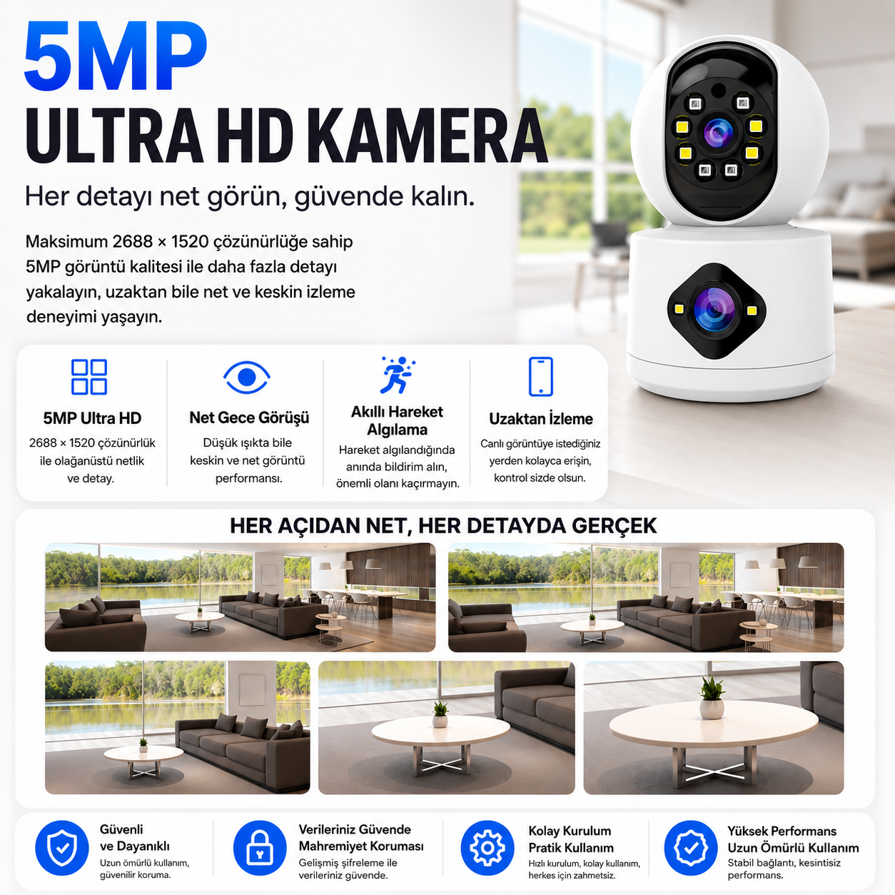 YS-13 Pro Çift Kameralı Bebek ve Pet İzleme Kamerası