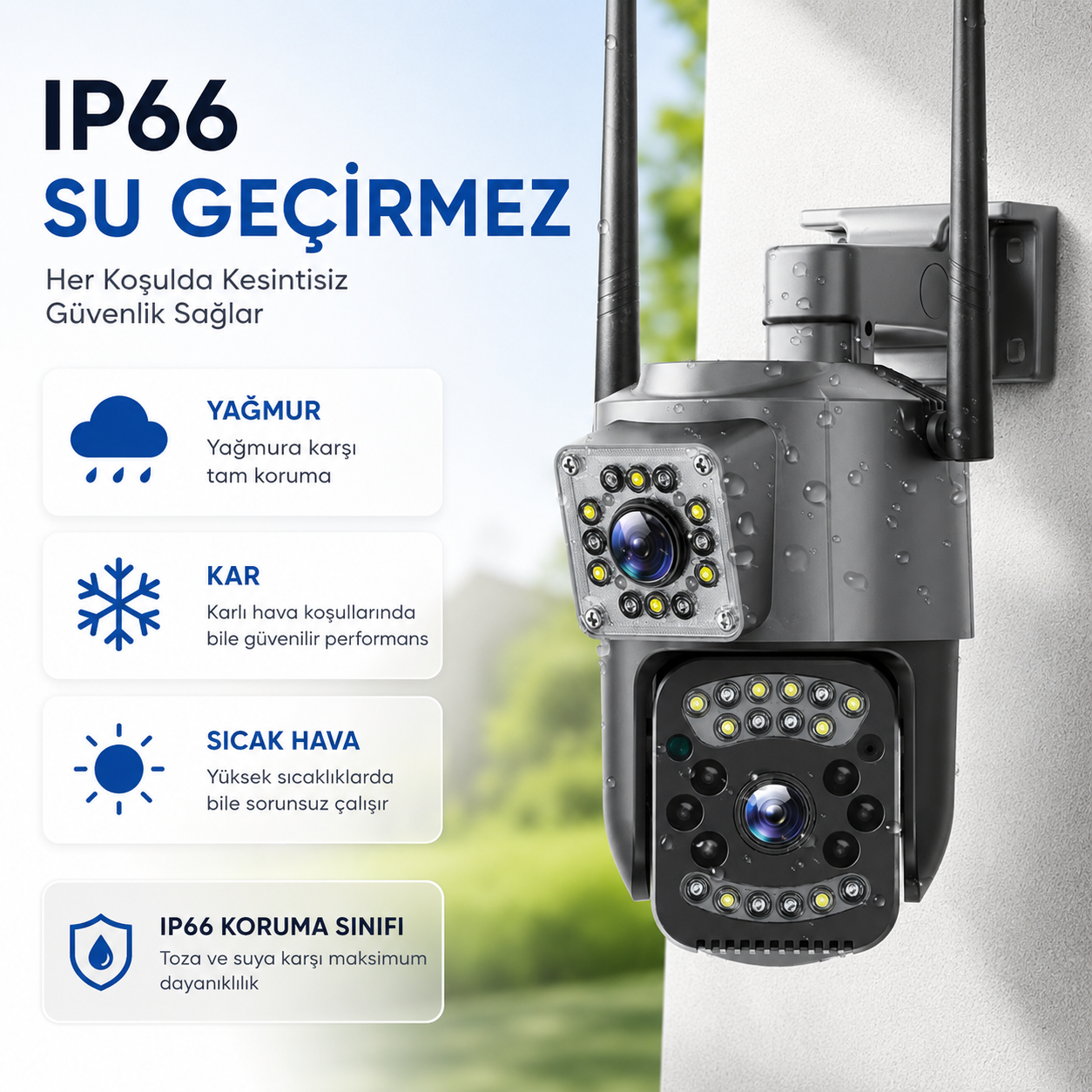 V380 4MP Çift Lens 4G Bullet PTZ Kamera