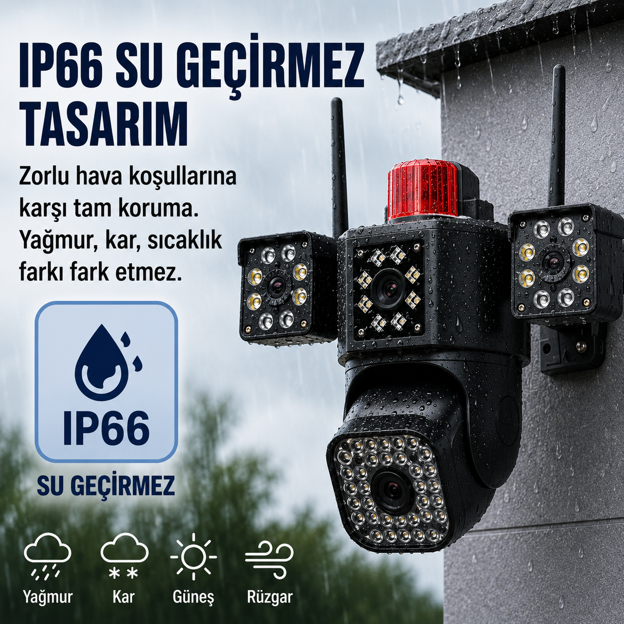 YS-SO42 4G 12V Çift Lens Dış Mekan Kamera
