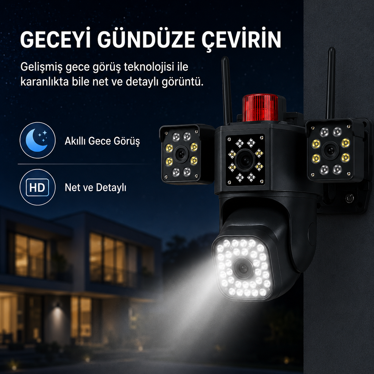 YS-SO42 4G 12V Çift Lens Dış Mekan Kamera