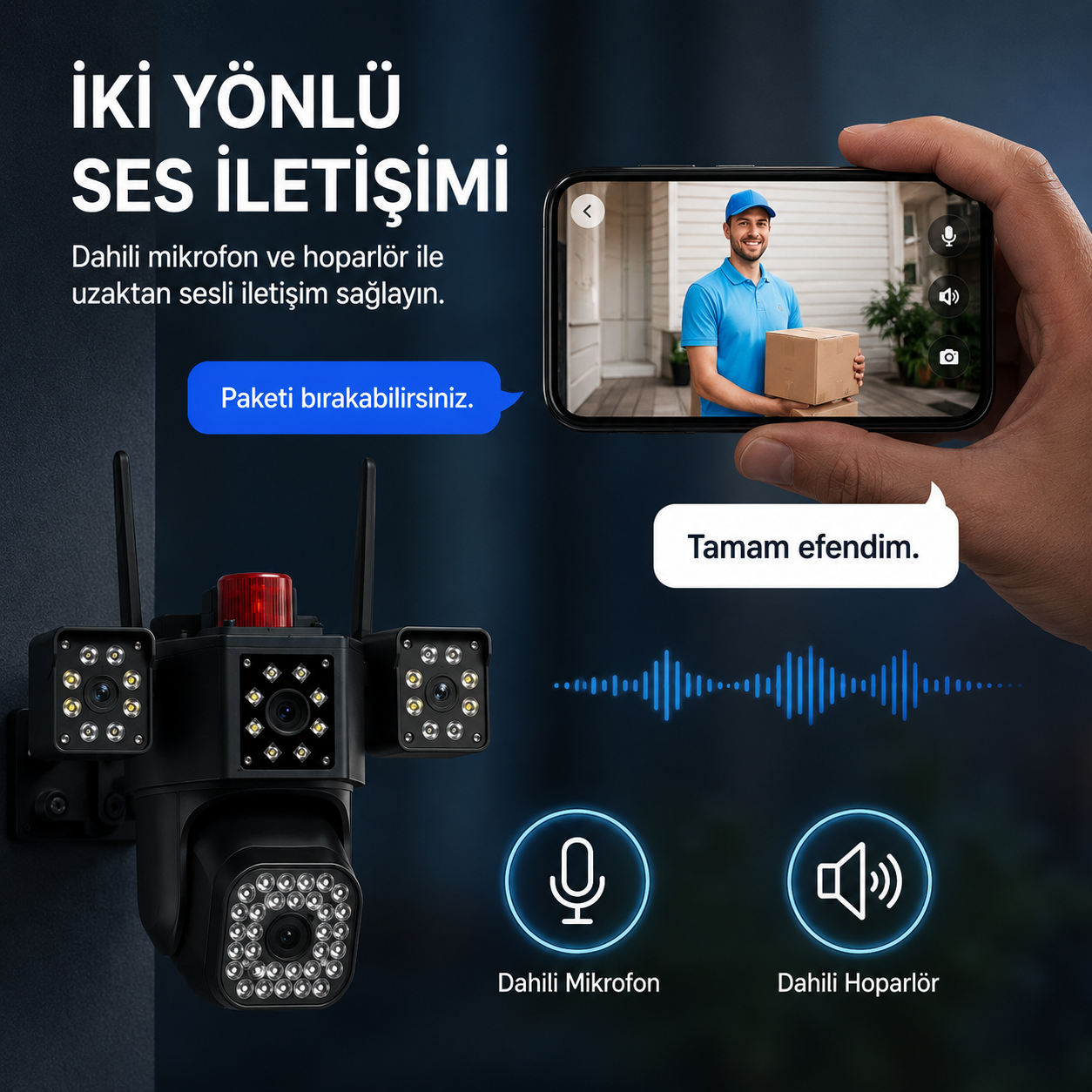 YS-SO42 4G 12V Çift Lens Dış Mekan Kamera