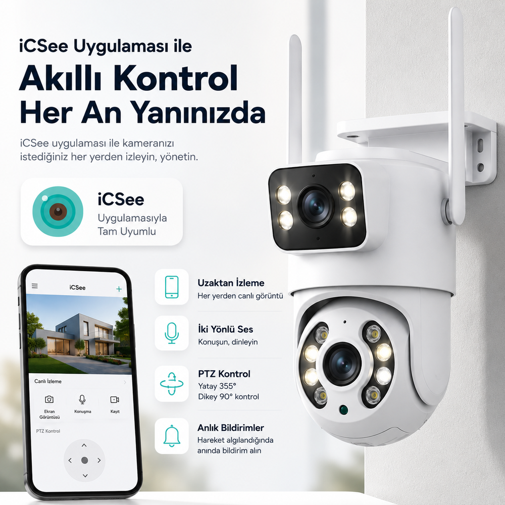 Yoosee YS-10 Pro 6MP Çift Lens PTZ Wi-Fi Kamera