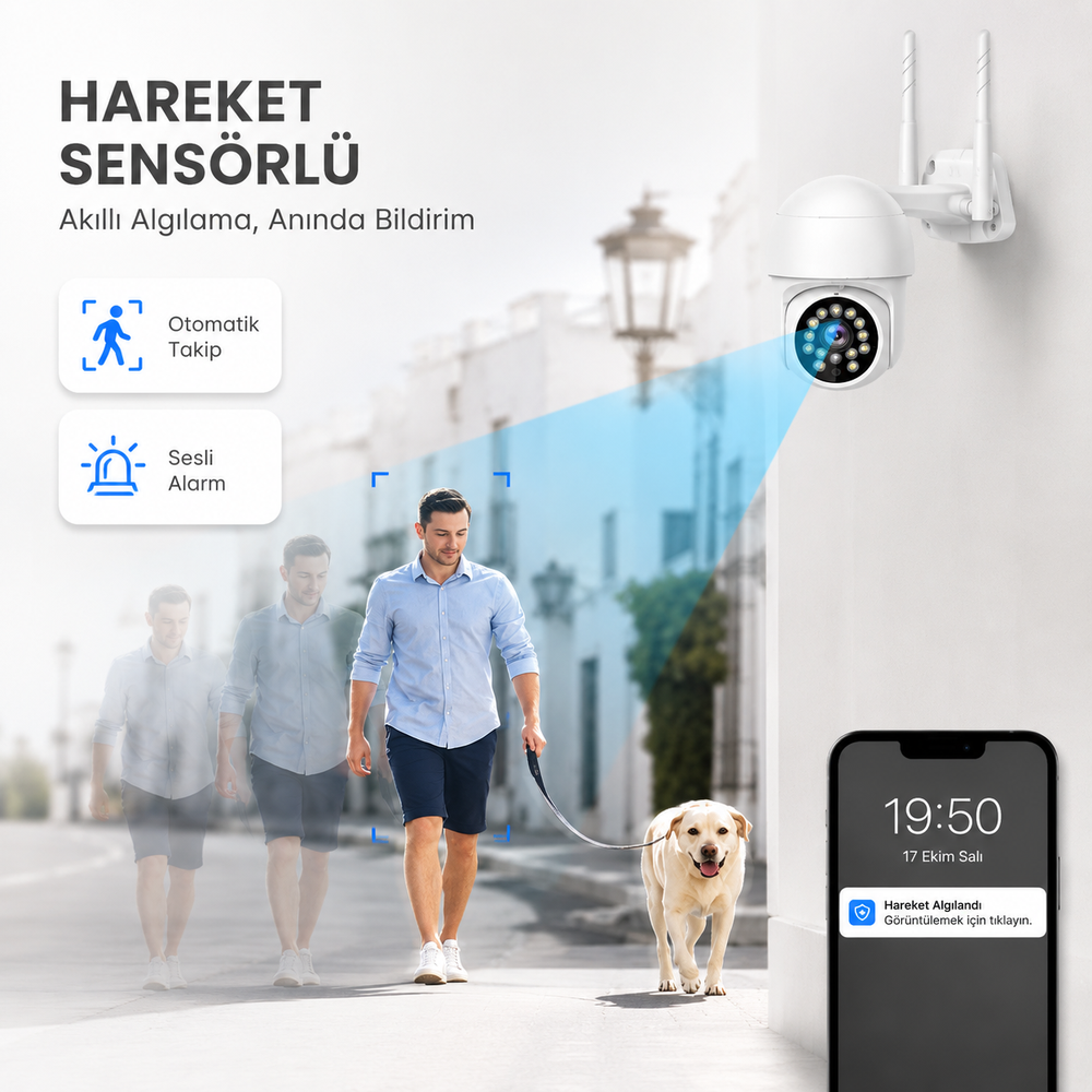 YS-10 2MP 1080P PTZ Wi-Fi Dış Mekan Kamera