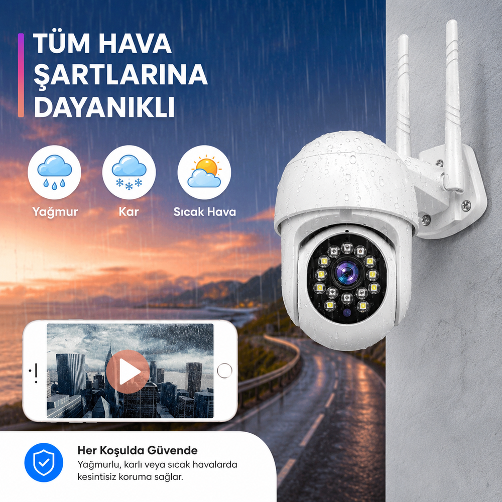 YS-10 2MP 1080P PTZ Wi-Fi Dış Mekan Kamera