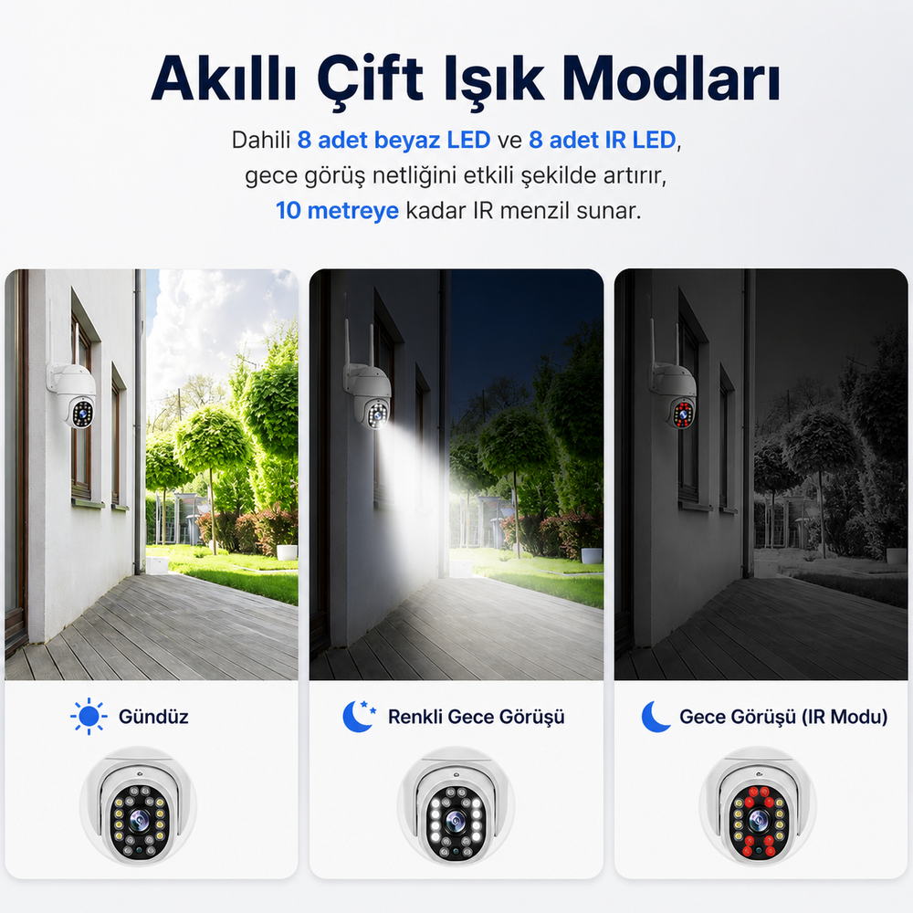YS-10 2MP 1080P PTZ Wi-Fi Dış Mekan Kamera