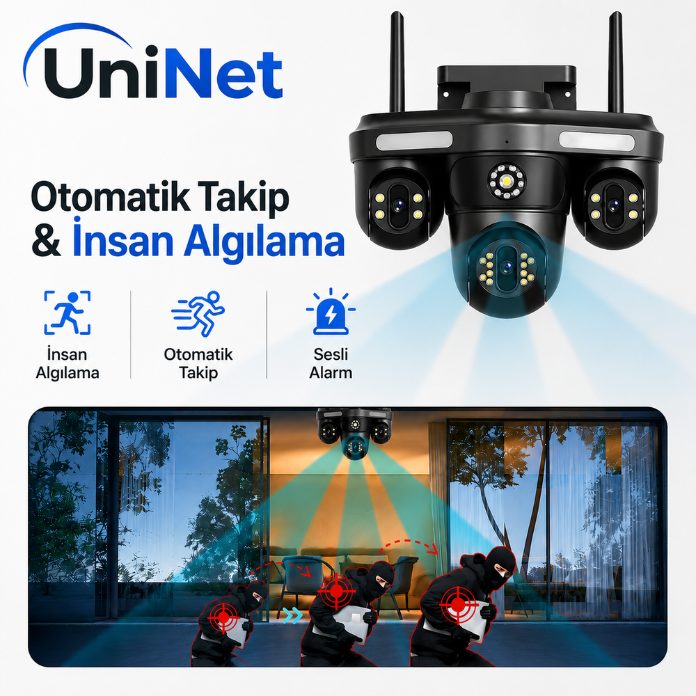 Yoosee YS-18 Pro Max 16MP 4 Lens PTZ Wi-Fi Kamera
