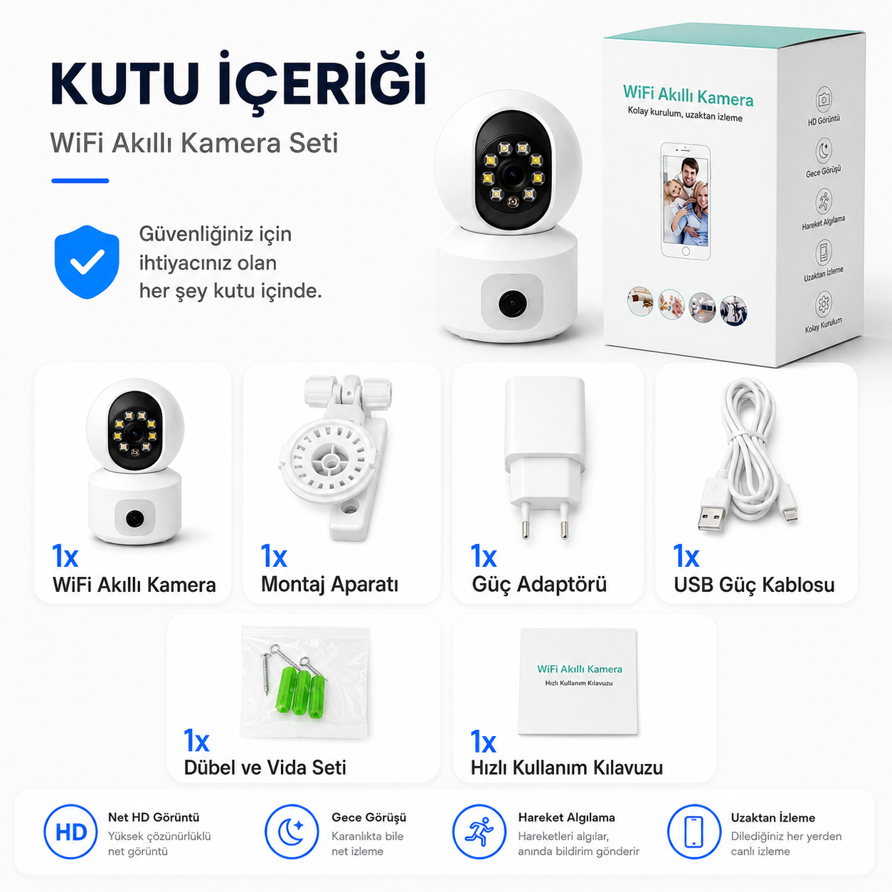 YS-15 Wi-Fi Bebek ve Evcil Hayvan İzleme Kamerası