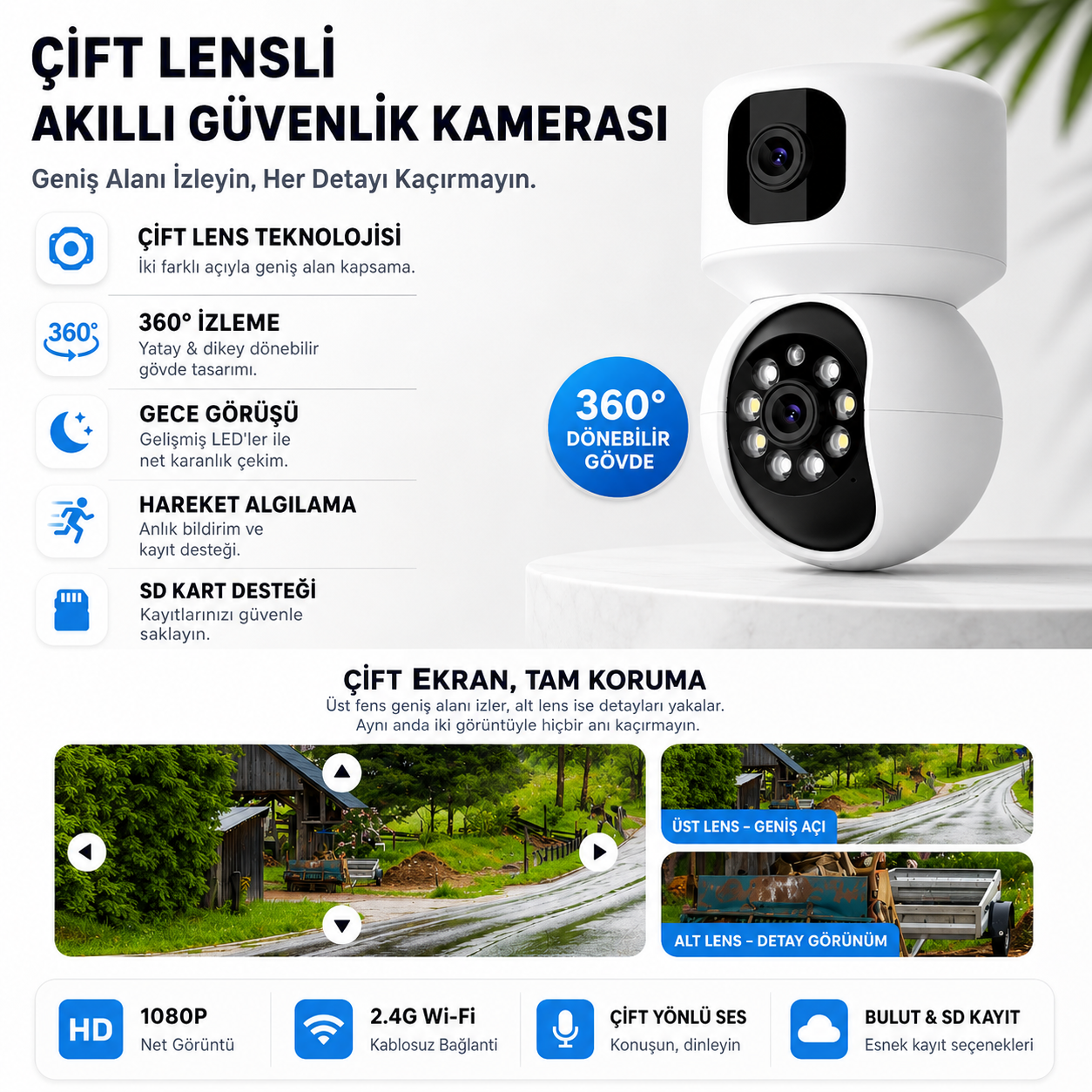YS-15 Wi-Fi Bebek ve Evcil Hayvan İzleme Kamerası